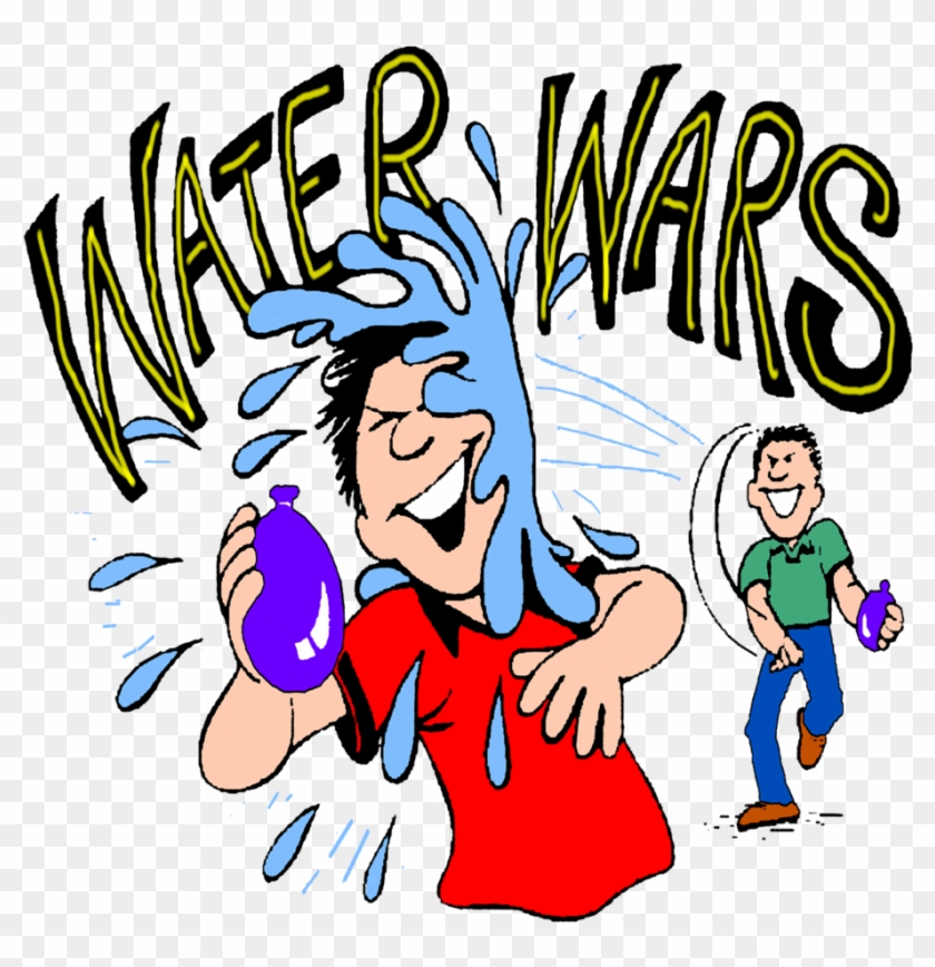 Fight Cartoon - Water Balloon Fight Clipart #1078050