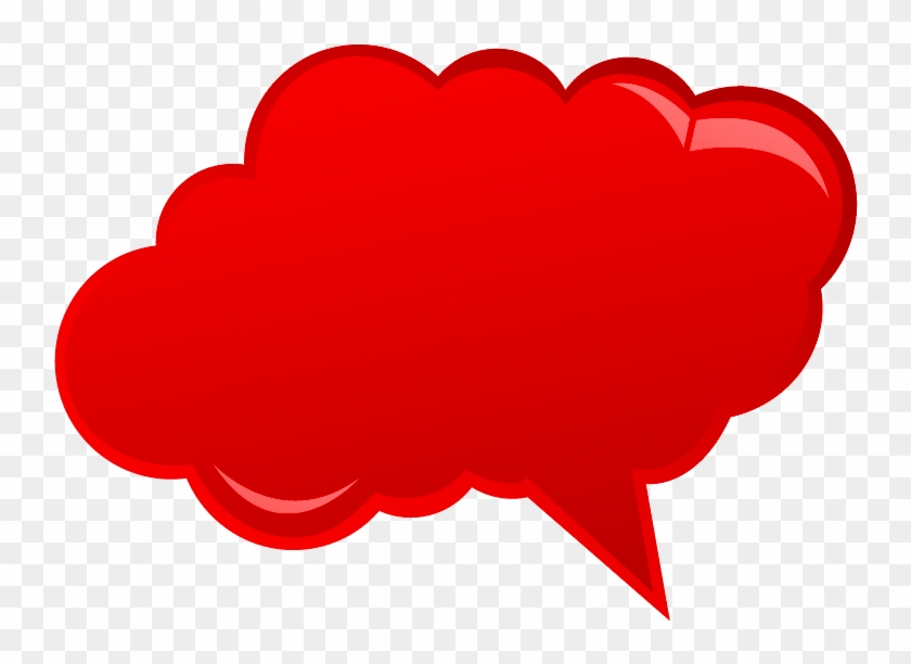 Red Cloud Clipart Bubble - Talking Cloud Red #1078258