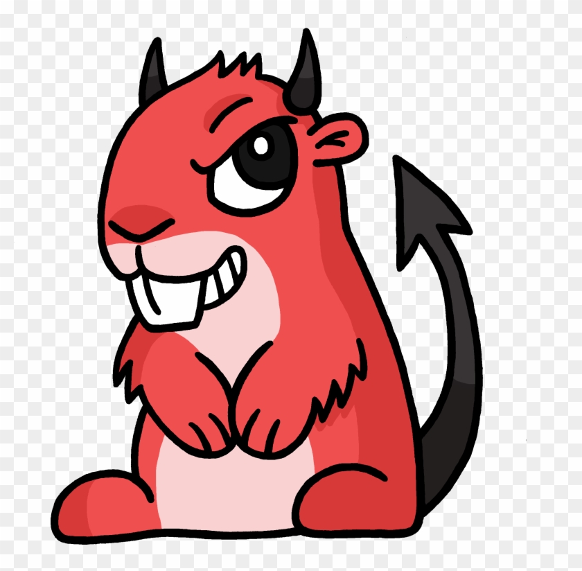 Clipart Of A Friendly Waving Devil Wearing A Christmas - Devil Animal Png #1078353