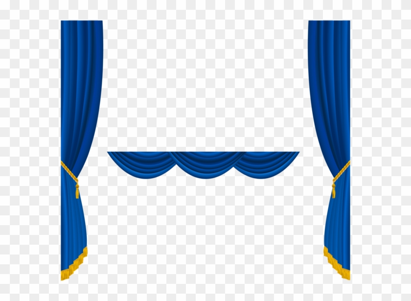 Curtains Png - Blue Curtain Vector Png #1078467