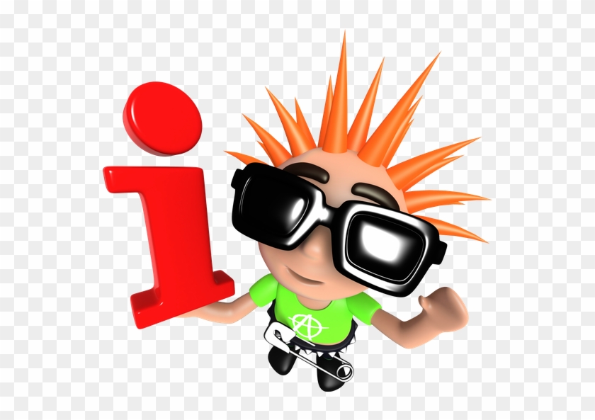 3d Funny Cartoon Punk Rocker Kid Character Holding - Caricature #1078629