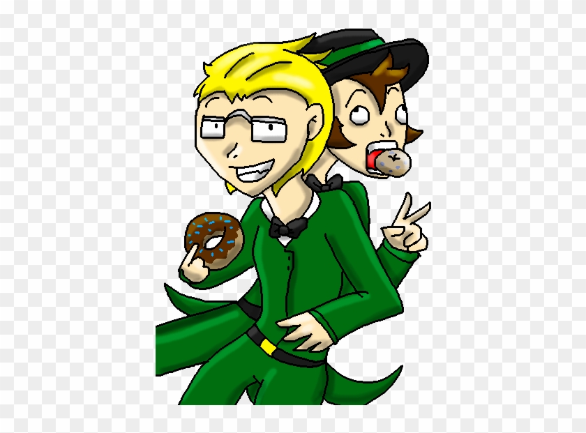 Jeff Has A Chocolate Donut While Tony Has A Glazed - Cartoon #1078670