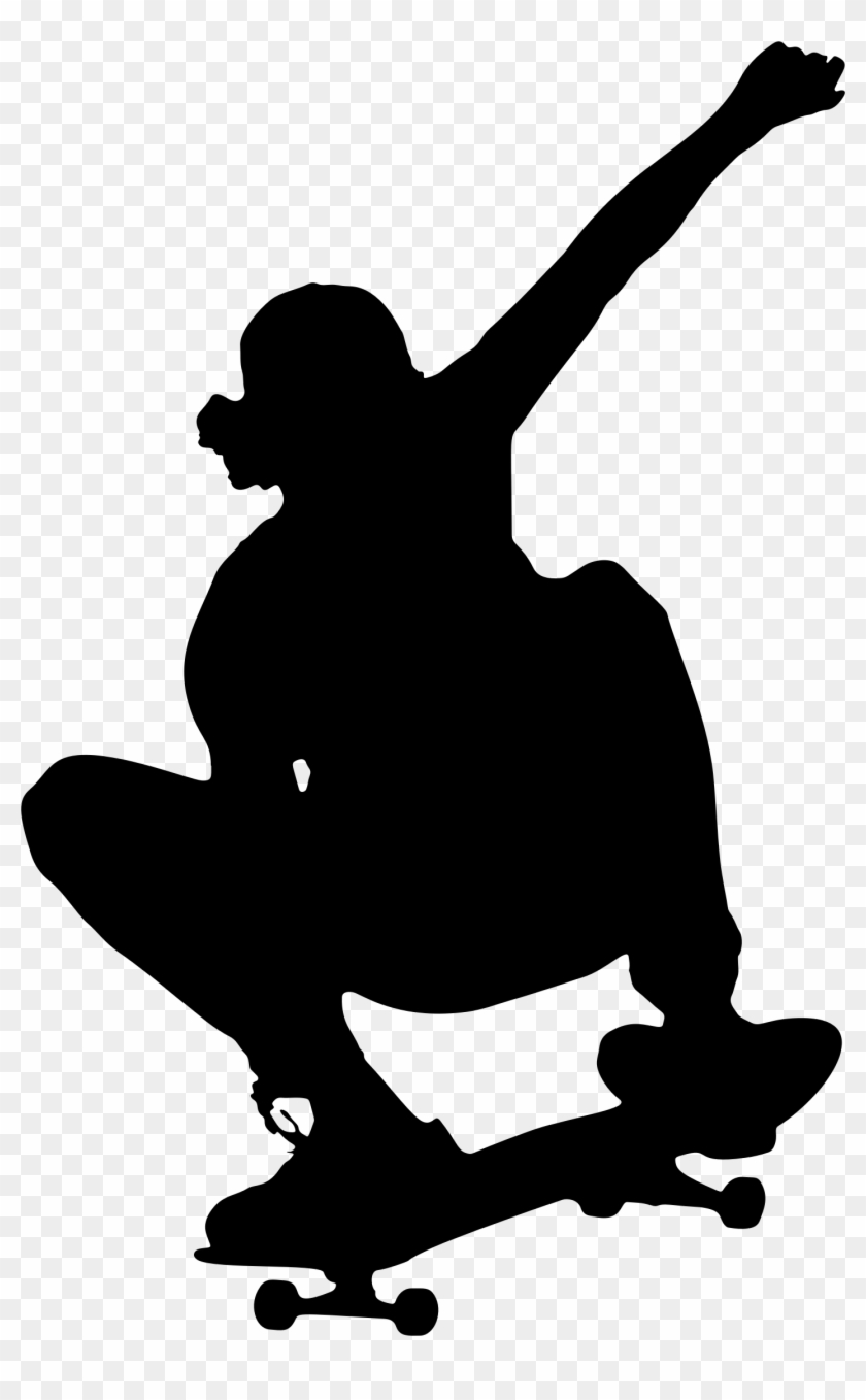 Skateboarding Trick Silhouette - Skateboarding Clip Art #1078714