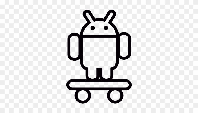 Android On Skateboard Vector - Simbolo Android #1078781