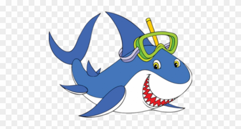 Family Scuba Bubble Blast Logo - Great White Shark Cartoon #1078856