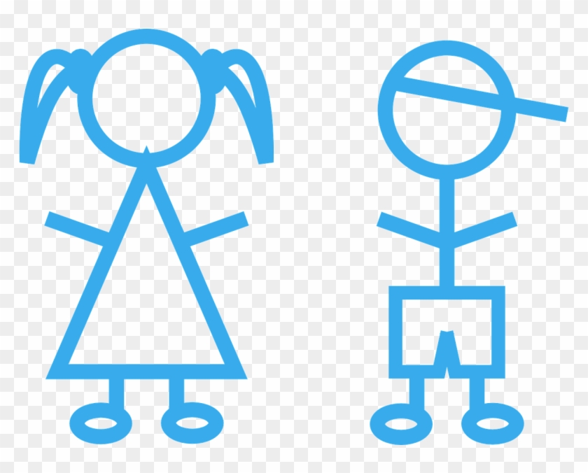 Pin Children Stick Figure Clip Art - Boy And A Girl Stick Figure #1078929