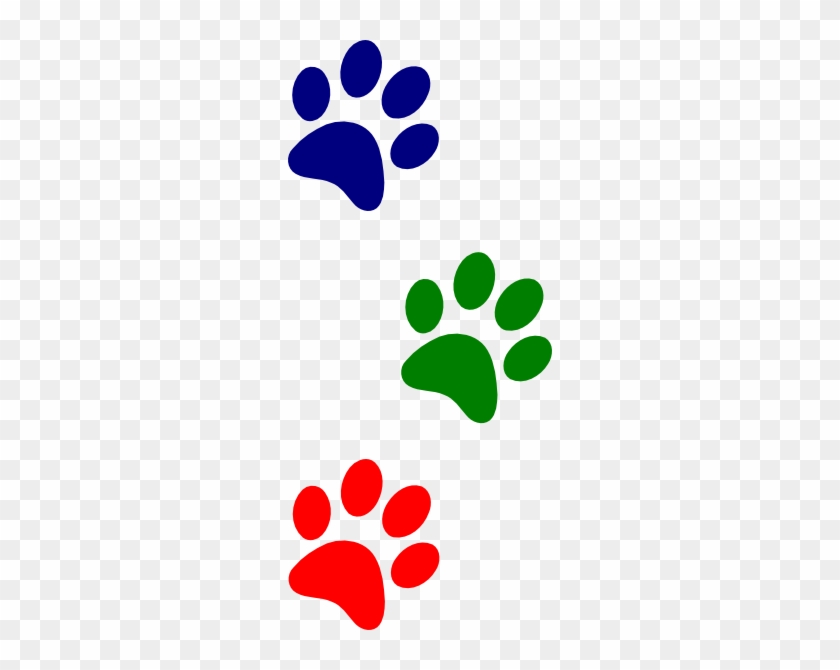 Paw Clipart Red And Blue - Black And White Dog Print Border #1079163
