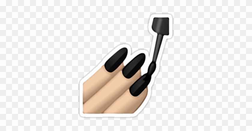 Black Painting Nails Emoji Download - Black Nail Polish Emoji #1079202