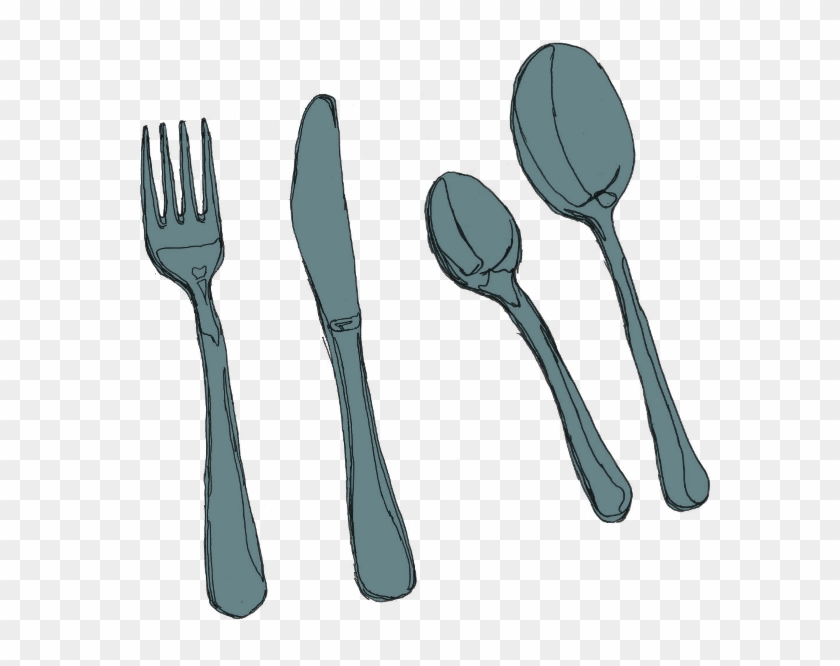 Drawn Spoon Dessert Spoon - Cutlery #1079354