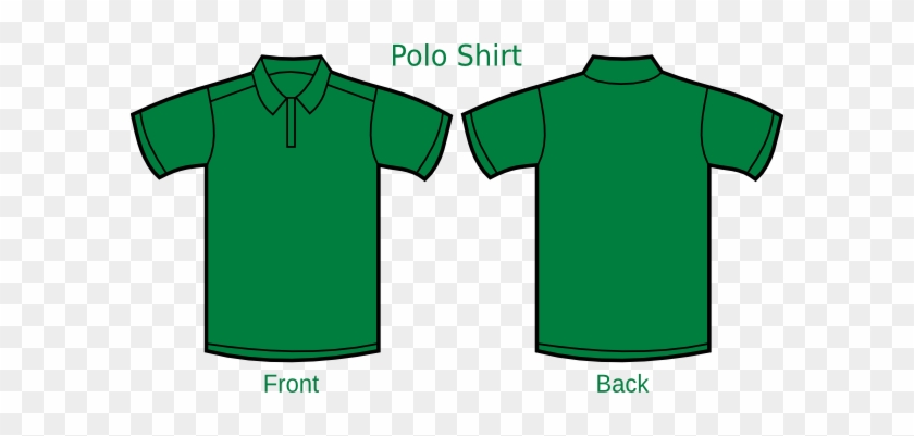 Darkgreen Poloshirt Template Clip Art - Dark Green Polo Shirt Front And Back #1079505