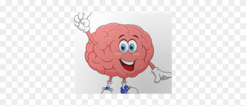 Cute Brain Cartoon Character Pointing Poster • Pixers® - Assumptions Of Biological Approach #1079528