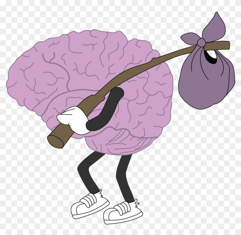 A Pink Brain With Legs Chest Logo - Brain #1079530
