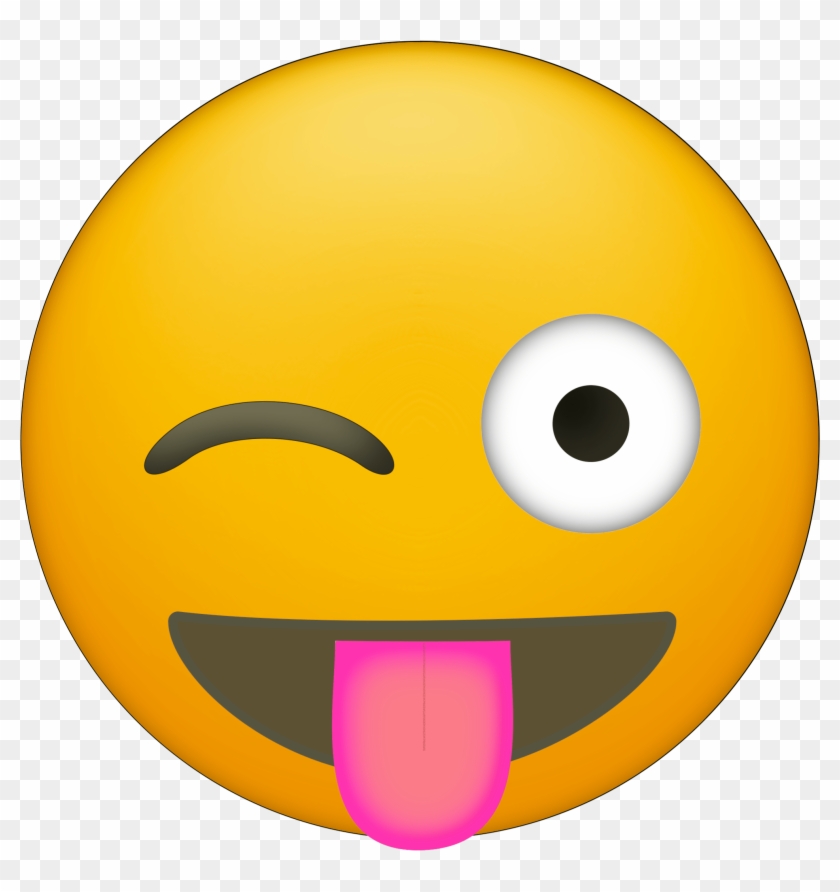 Winky-tongue Emoji Pinterest Emoji - Winky Emoji With Tongue Out #1079863