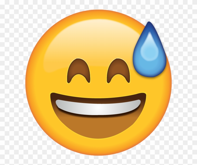 Nervous Sweating Emoji For Kids - Smile With Sweat Emoji #1079882