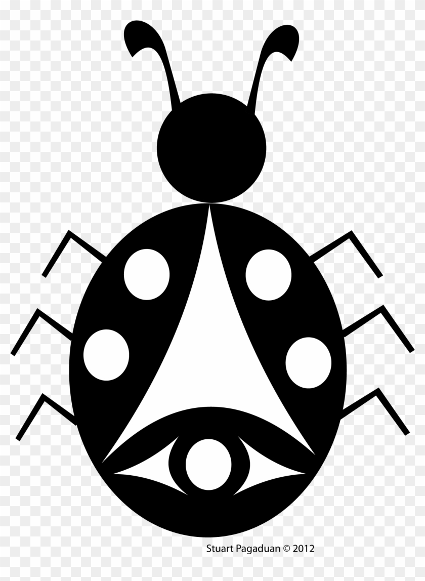 Clip Art Black And White Image File Format - Ladybird Beetle #1079915