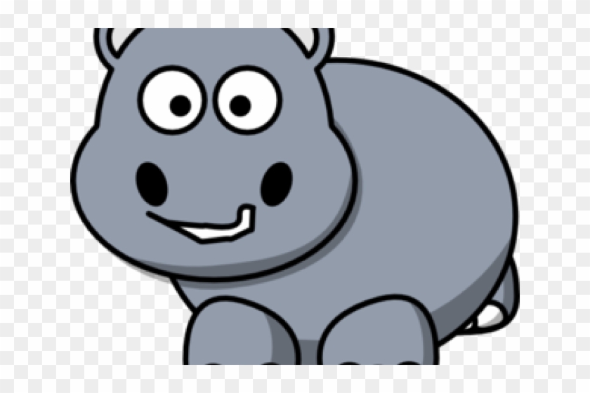 Hippo Clipart Happy Hippo - Cartoon Hippo #1079940