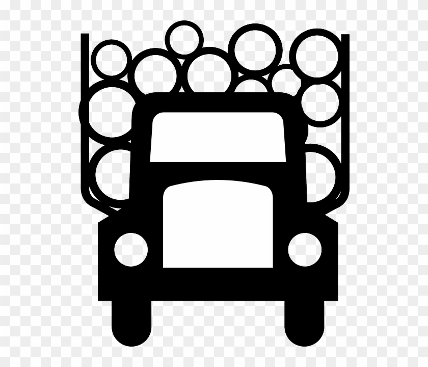 Frontal Truck, Transportation, Vehicle, Wood, Frontal - Logging Truck Clip Art #1080081