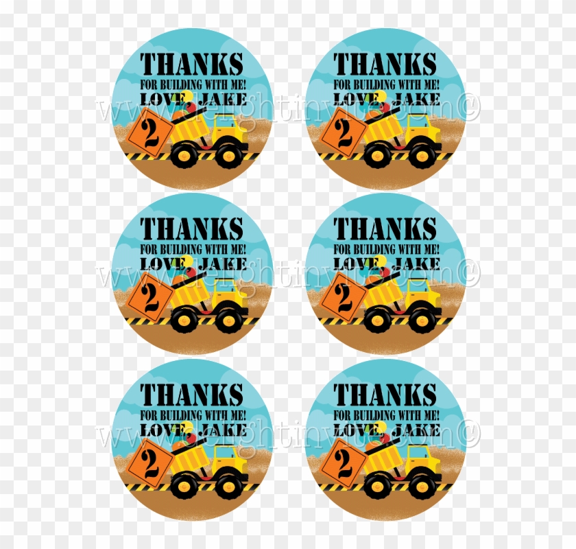 Dump Truck Construction 1st Birthday Sticker Tags - Label #1080094