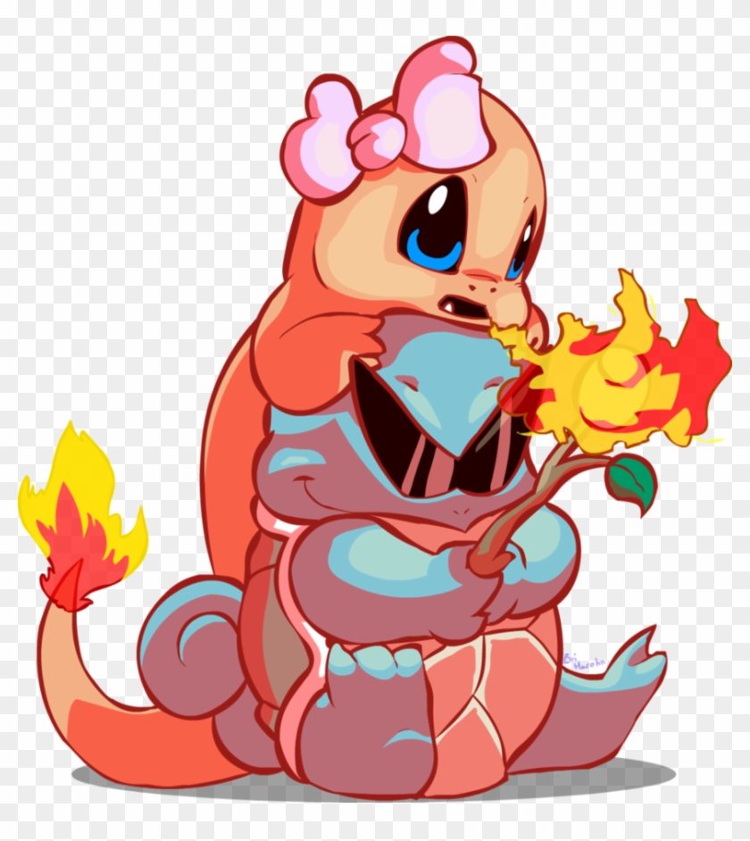 Charmander And Squirtle By Zaxlin - Charmander And Squirtle Love #1080199
