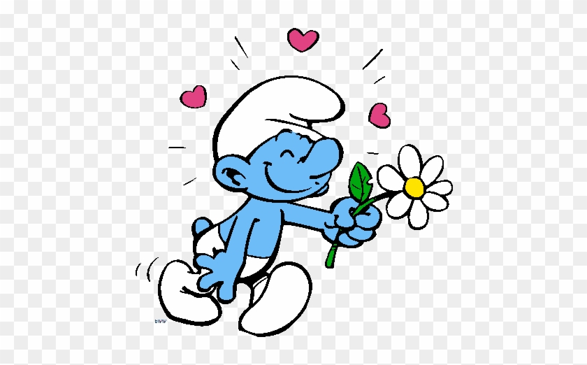 Smurfs Clip Art 11 Clipart Panda - Smurf Holding A Flower #1080200