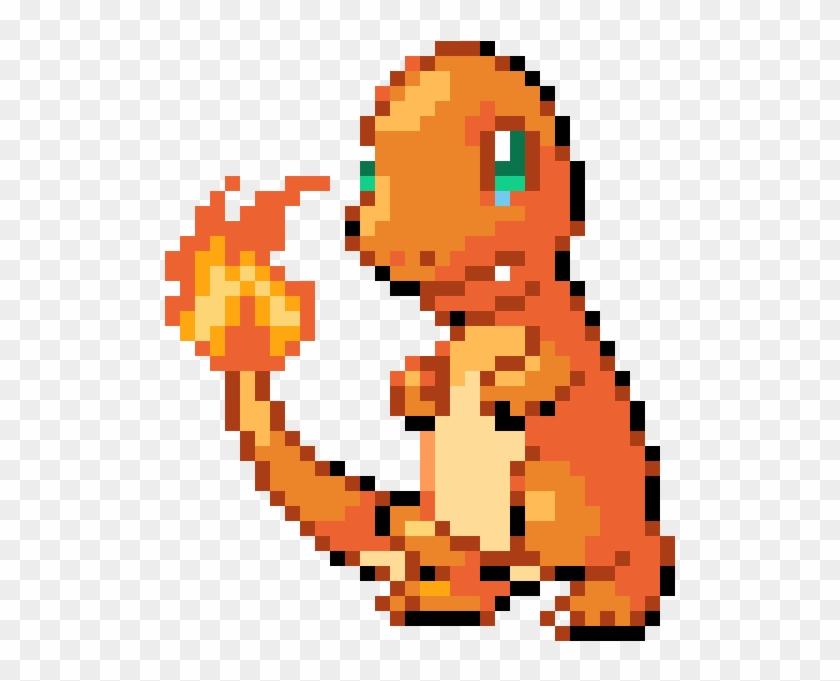 Charmander - Charmander Pixel Art Grid #1080205.