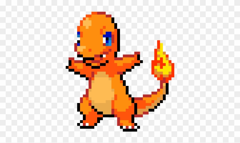 Charmander - Charmander Pixel Art Grid #1080225