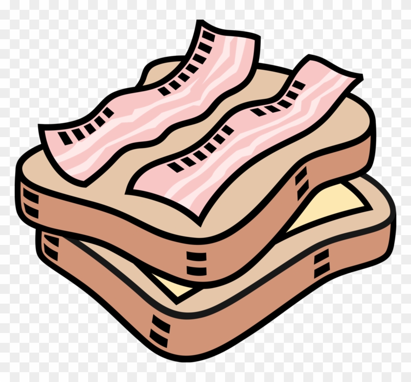 Vector Illustration Of Cheese And Bacon Sandwich For - Cartoon Images Of  Bacon Sandwiches - Free Transparent PNG Clipart Images Download