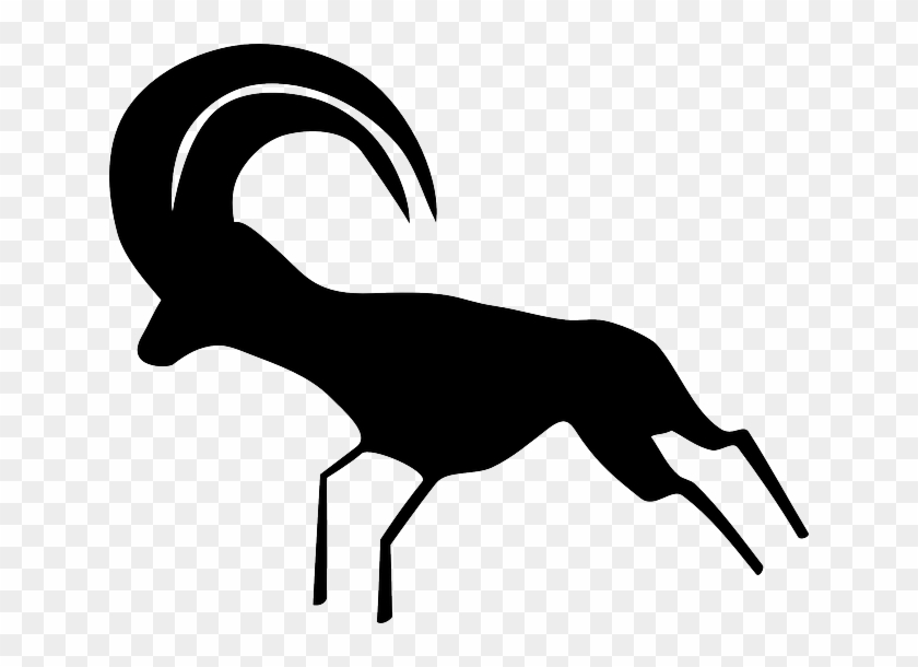 Primitive Antelope, Neolithic, Sahara, Ancient, Animal, - Cave Painting Animal Outlines #1081007