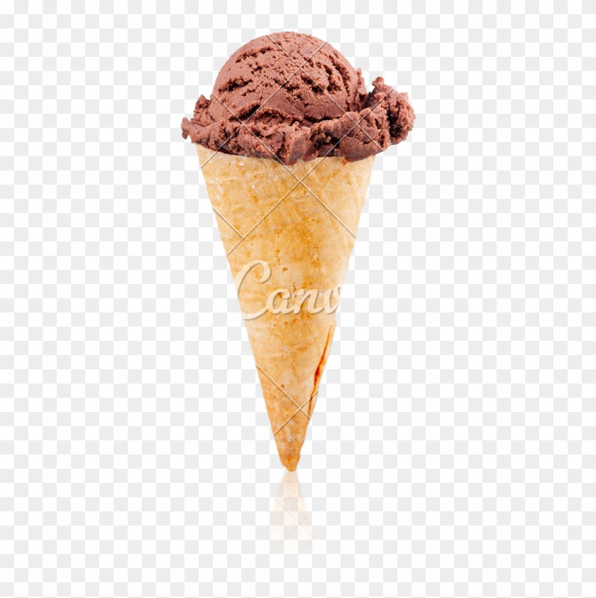 Mixed Ice Creams In Cones On White Background - Ice Cream Cone #1081040