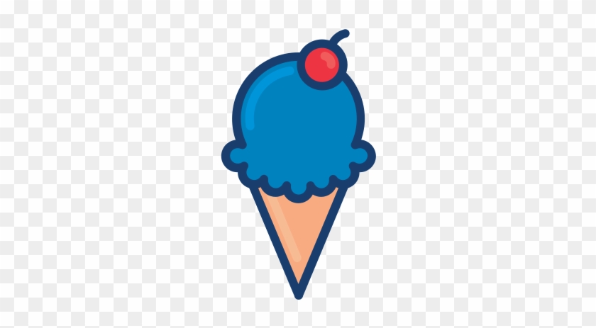 Blue Ice Cream Clipart - Ice Cream Colorful Icon #1081041