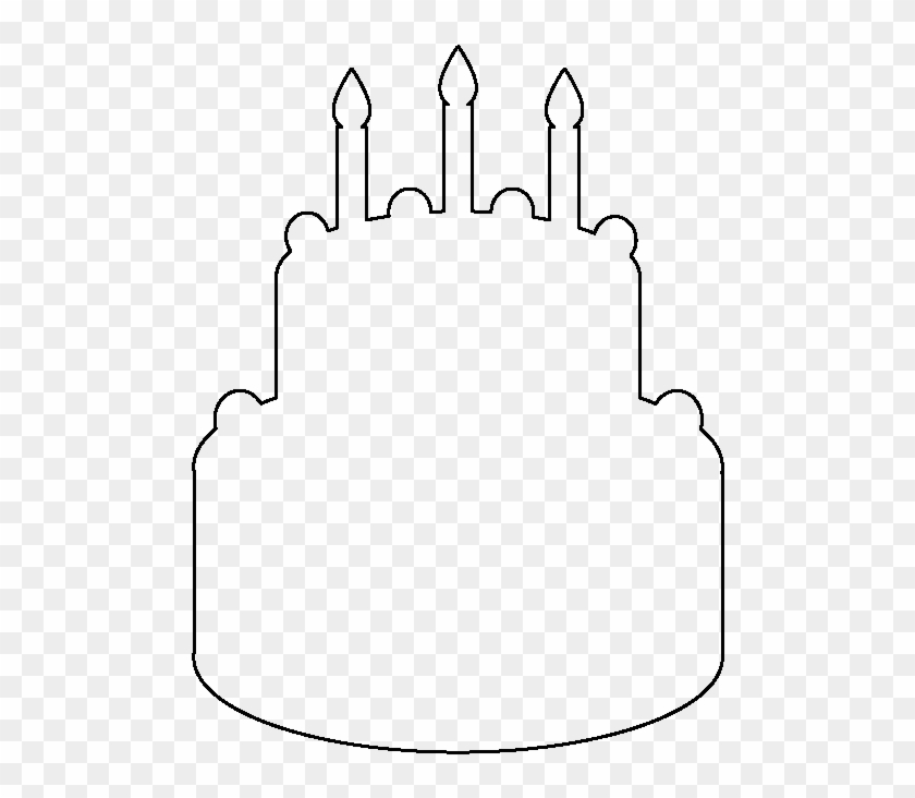Cake Clipart Outline - Birthday Cake Cut Out Template #1081064