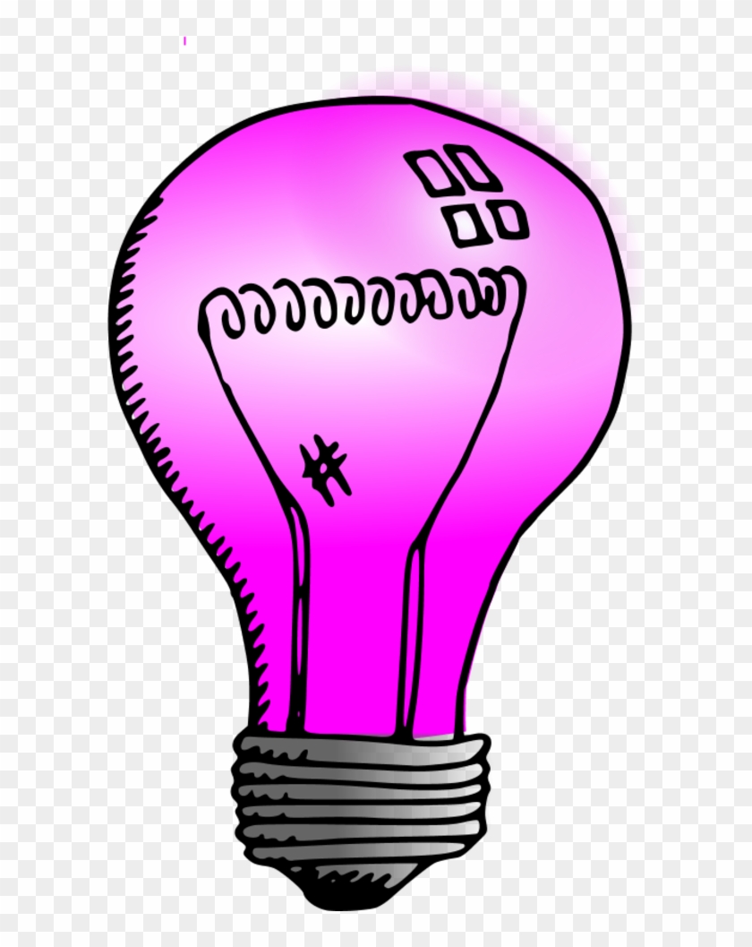 Light Bulb Cartoon - Red Light Bulb Clip Art #1081167