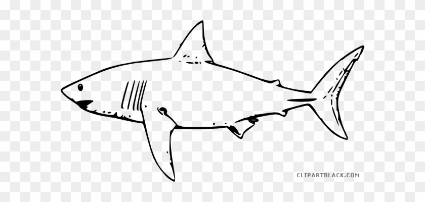 Great White Shark Animal Free Black White Clipart Images - Shark Black And White Clip Art #1081730