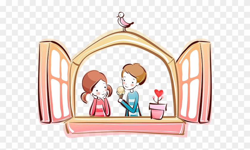 746-4300 - Cute Couple Home Cartoon #1081818