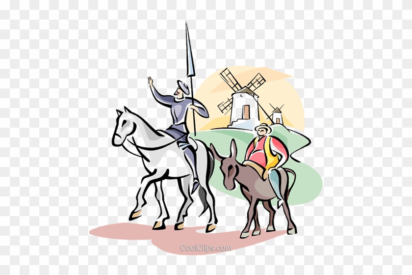 Don Quixote And Sancho Panza Royalty Free Vector Clip - Dom Quixote E Sancho Pança #1081877