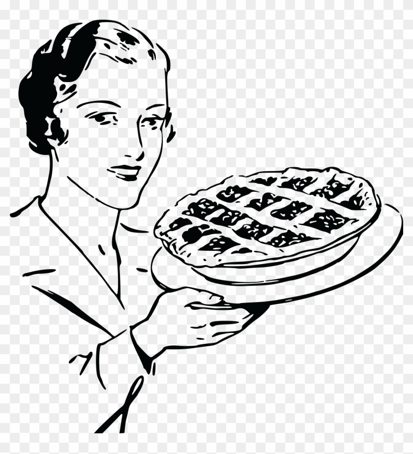 Free Clipart Of A Woman With A Pie - Cherry Pie #1081983