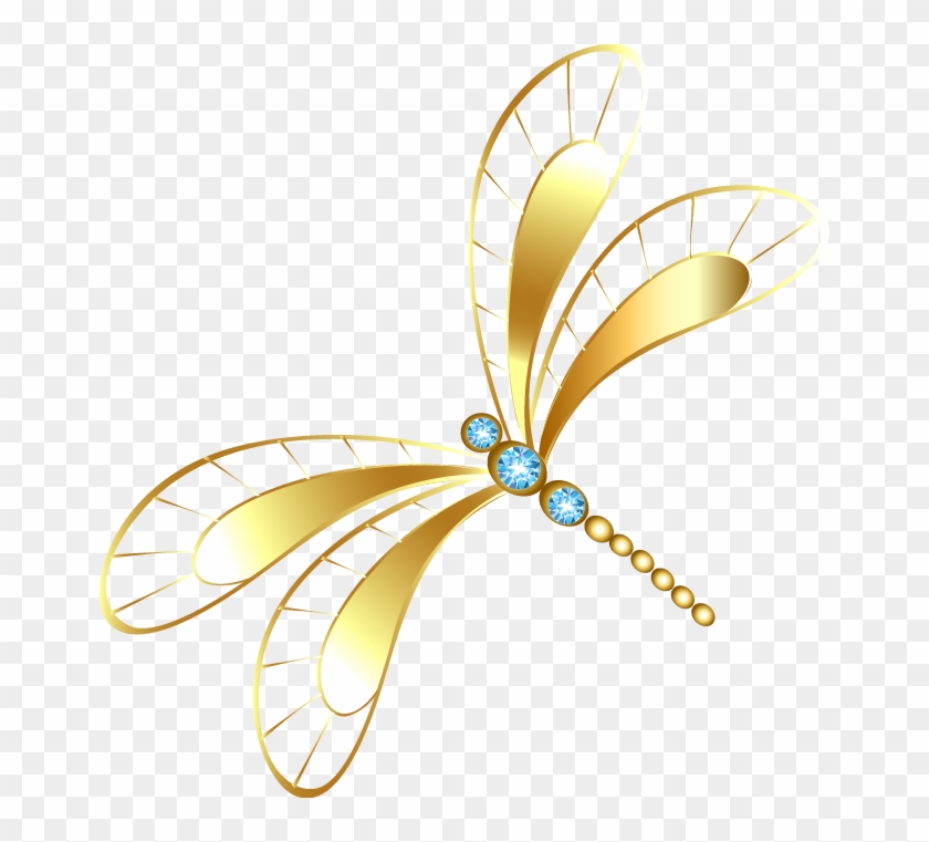 Dragonfly Clip Art - Gold Dragonfly Clipart #1081994