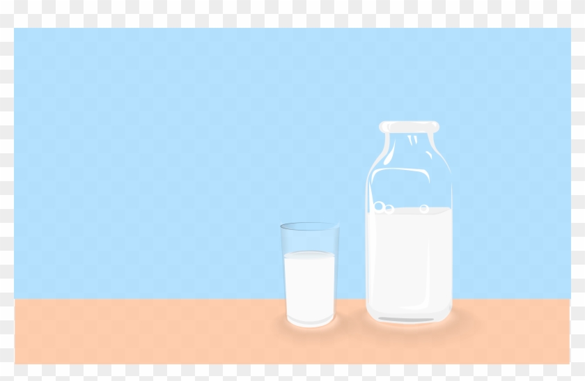 Bottle Of Milk And Glass Of Milk On Table Clipart - Glass Of Milk Clipart Png #1082191