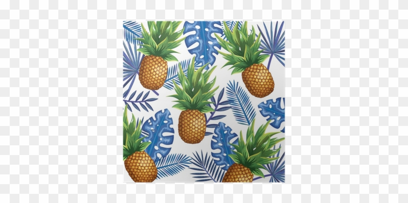 Tropical Garden With Pineapple Vector Illustration - Pineapple Vector #1082244