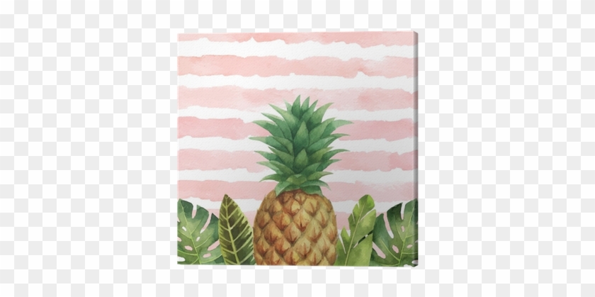 Watercolor Vector Banner Tropical Leaves And Pineapple - Leaves And Pineapple #1082272