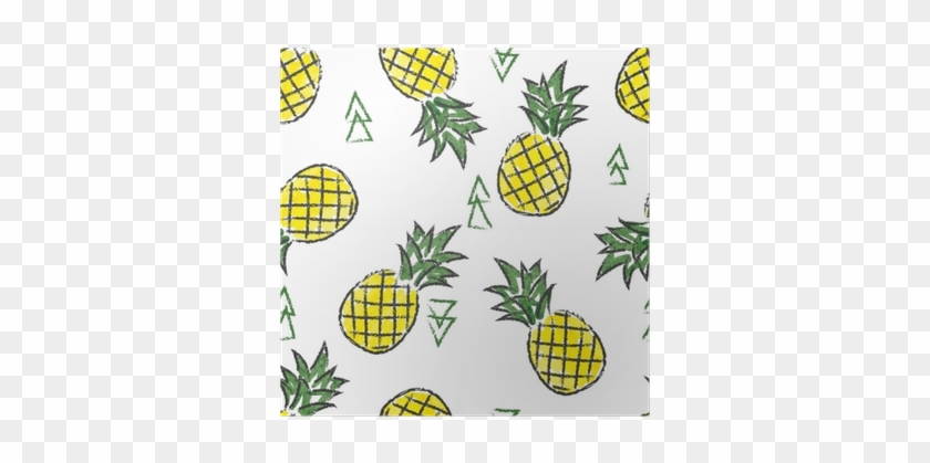 Seamless Watercolor Contrast Pineapple Pattern - Ananas Piirretty #1082278