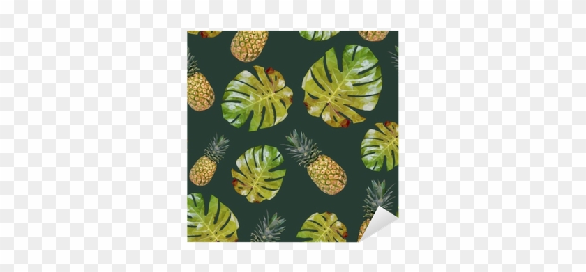 Seamless Pattern With Pineapple And Palm Leaves - Pineapple #1082289