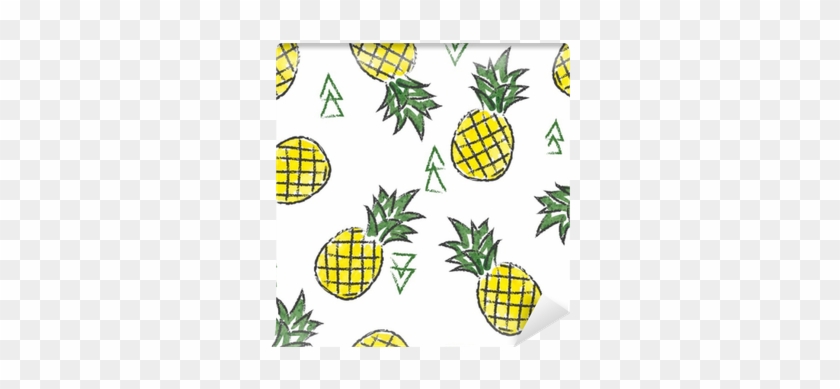 Seamless Watercolor Contrast Pineapple Pattern - Ananas Piirretty #1082292