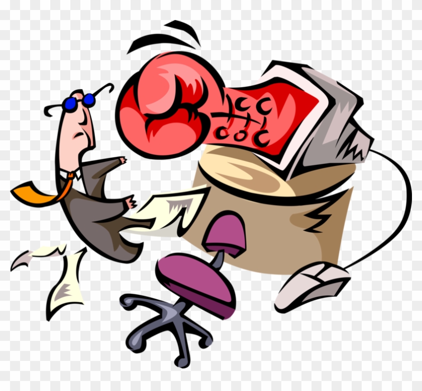 Vector Illustration Of Businessman Gets Knock-out Punch - Vector Illustration Of Businessman Gets Knock-out Punch #1082342