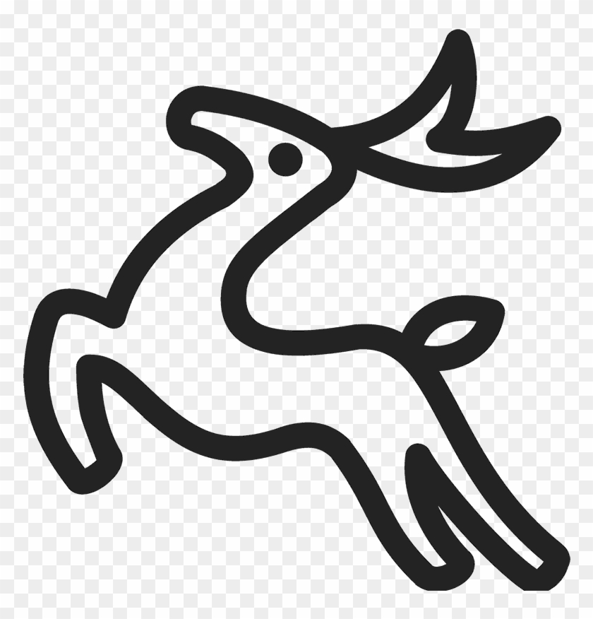 Leaping Reindeer Outline Stamp - Postage Stamp #1082690