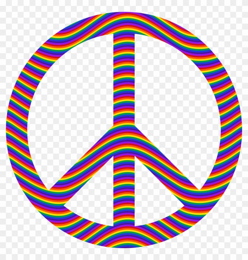 Rainbow Waves Peace Sign - Peace Sign #1082728