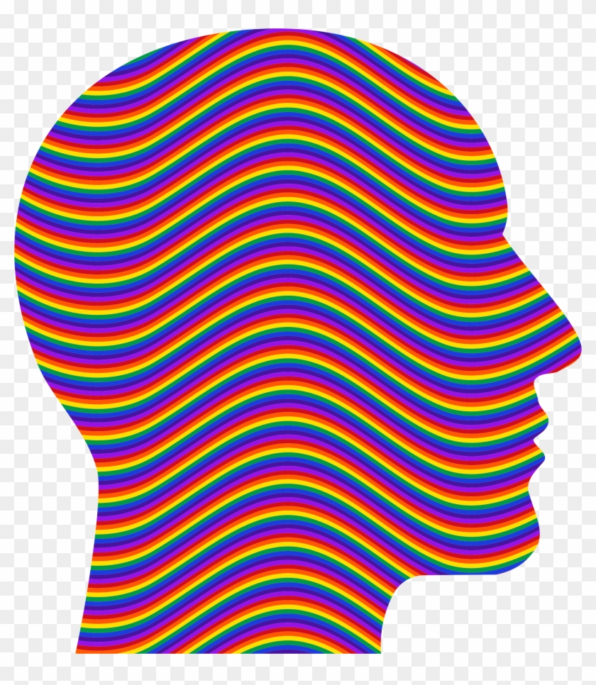 Rainbow Waves Head - Pencil T Shirt Dress #1082823