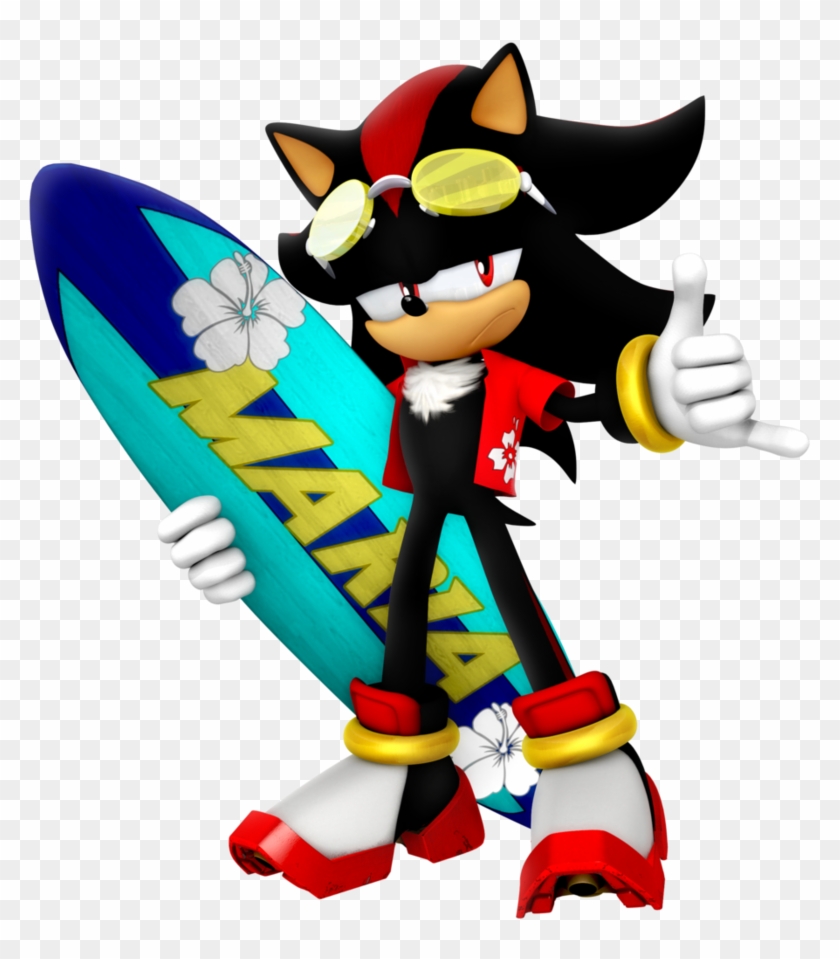 Hawaiian Shadow Render By Nibroc-rock - Shadow The Hedgehog Hawaiian Shirt #1083070