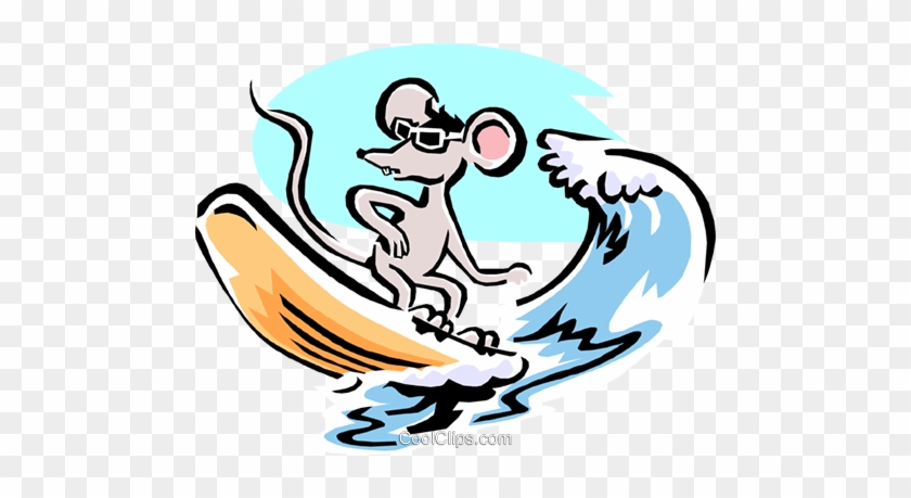 Mouse Cartoon Surfing Mouse Royalty Free Vector Clip - Cartoon Surfing Png #1083074