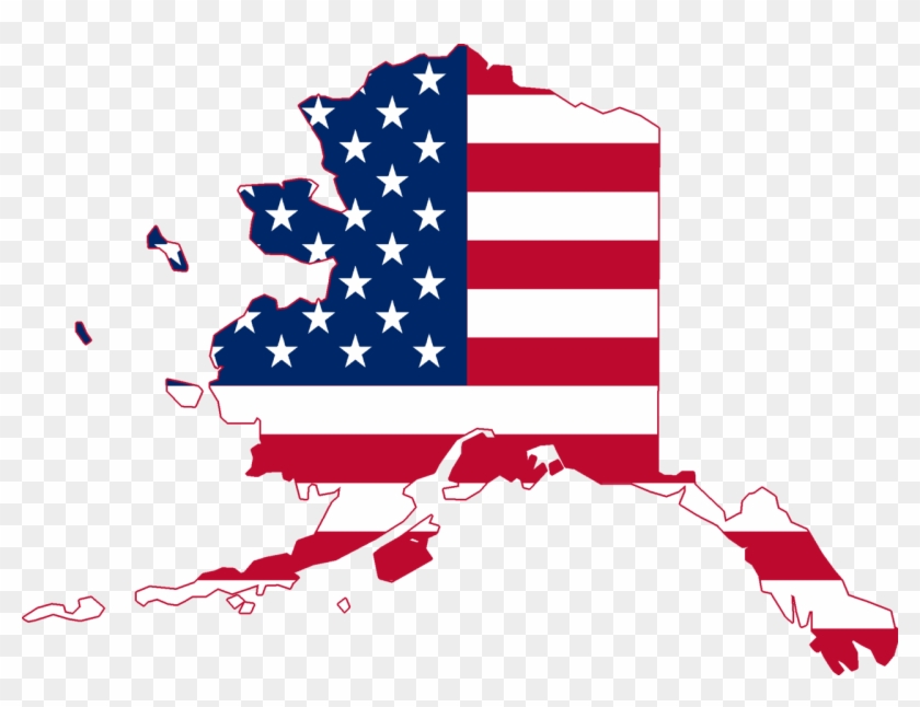 Flag Map Of Alaska - Alaska With Us Flag #1083290